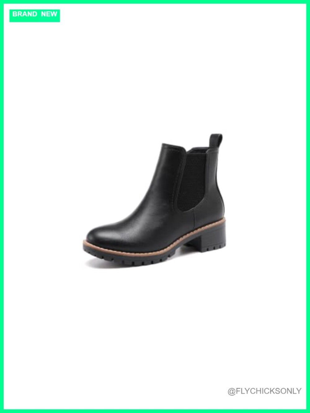 Chunky Heel Chelsea Ankle Booties Slip-On Faux Leather Casual Boots